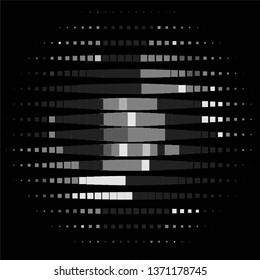 Monochrome geometric vector background. Abstract halftone illustration pattern. Vintage texture