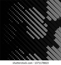 Monochrome geometric vector background. Abstract halftone illustration pattern. Vintage texture
