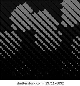Monochrome geometric vector background. Abstract halftone illustration pattern. Vintage texture