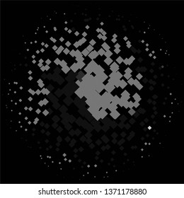 Monochrome geometric vector background. Abstract halftone illustration pattern. Vintage texture