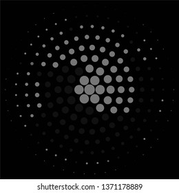 Monochrome geometric vector background. Abstract halftone illustration pattern. Vintage texture