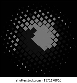 Monochrome geometric vector background. Abstract halftone illustration pattern. Vintage texture