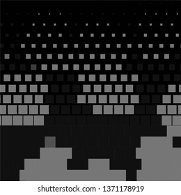 Monochrome geometric vector background. Abstract halftone illustration pattern. Vintage texture