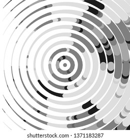 Monochrome geometric vector background. Abstract halftone illustration pattern. Vintage texture