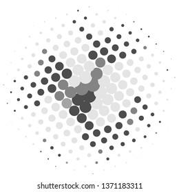 Monochrome geometric vector background. Abstract halftone illustration pattern. Vintage texture