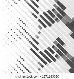 Monochrome geometric vector background. Abstract halftone illustration pattern. Vintage texture