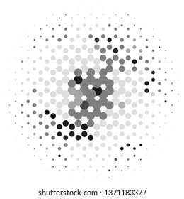Monochrome geometric vector background. Abstract halftone illustration pattern. Vintage texture