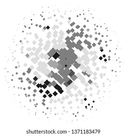 Monochrome geometric vector background. Abstract halftone illustration pattern. Vintage texture