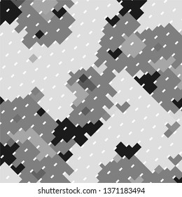 Monochrome geometric vector background. Abstract halftone illustration pattern. Vintage texture