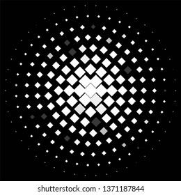 Monochrome geometric vector background. Abstract halftone illustration pattern. Vintage texture