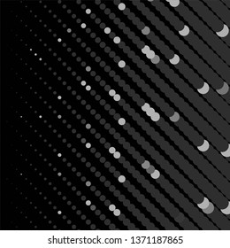 Monochrome geometric vector background. Abstract halftone illustration pattern. Vintage texture