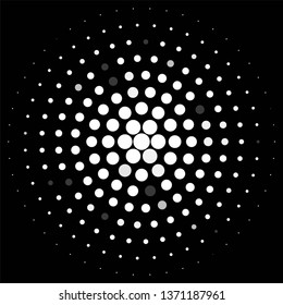 Monochrome geometric vector background. Abstract halftone illustration pattern. Vintage texture
