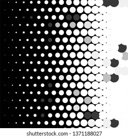 Monochrome geometric vector background. Abstract halftone illustration pattern. Vintage texture