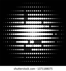 Monochrome geometric vector background. Abstract halftone illustration pattern. Vintage texture