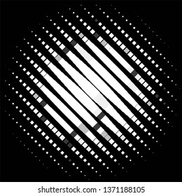Monochrome geometric vector background. Abstract halftone illustration pattern. Vintage texture