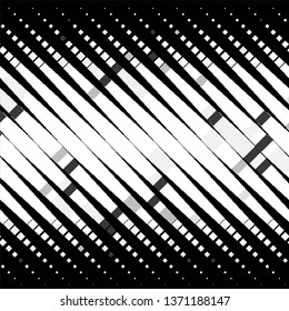 Monochrome geometric vector background. Abstract halftone illustration pattern. Vintage texture