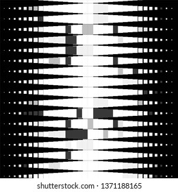 Monochrome geometric vector background. Abstract halftone illustration pattern. Vintage texture