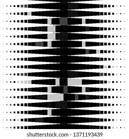 Monochrome geometric vector background. Abstract halftone illustration pattern. Vintage texture