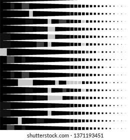 Monochrome geometric vector background. Abstract halftone illustration pattern. Vintage texture