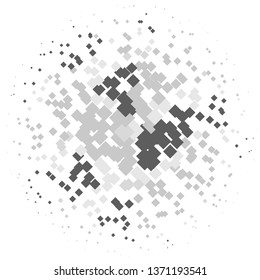 Monochrome geometric vector background. Abstract halftone illustration pattern. Vintage texture