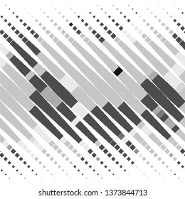 Monochrome geometric vector background. Abstract halftone illustration pattern. Vintage texture