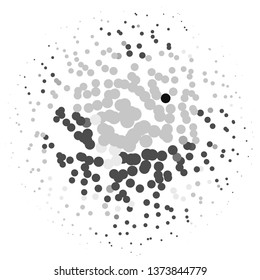 Monochrome geometric vector background. Abstract halftone illustration pattern. Vintage texture