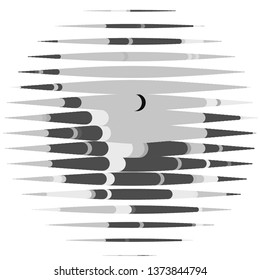 Monochrome geometric vector background. Abstract halftone illustration pattern. Vintage texture