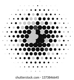 Monochrome geometric vector background. Abstract halftone illustration pattern. Vintage texture