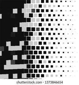 Monochrome geometric vector background. Abstract halftone illustration pattern. Vintage texture