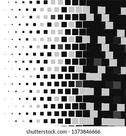 Monochrome geometric vector background. Abstract halftone illustration pattern. Vintage texture
