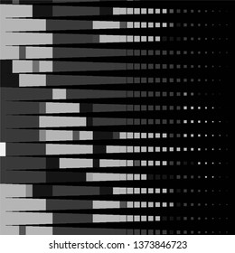 Monochrome geometric vector background. Abstract halftone illustration pattern. Vintage texture