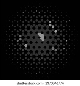Monochrome geometric vector background. Abstract halftone illustration pattern. Vintage texture