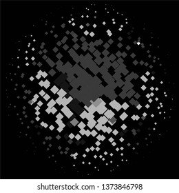 Monochrome geometric vector background. Abstract halftone illustration pattern. Vintage texture