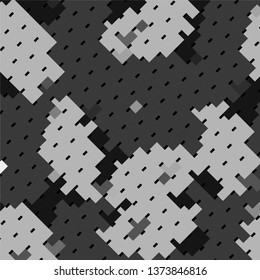 Monochrome geometric vector background. Abstract halftone illustration pattern. Vintage texture