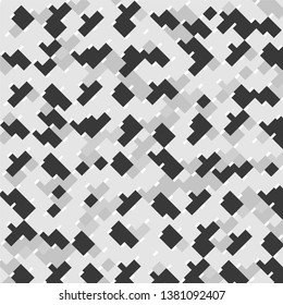 Monochrome geometric vector background. Abstract halftone illustration pattern. Vintage texture