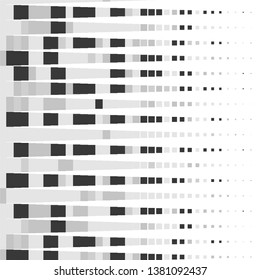 Monochrome geometric vector background. Abstract halftone illustration pattern. Vintage texture