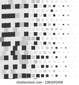 Monochrome geometric vector background. Abstract halftone illustration pattern. Vintage texture