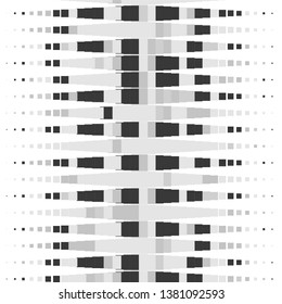 Monochrome geometric vector background. Abstract halftone illustration pattern. Vintage texture