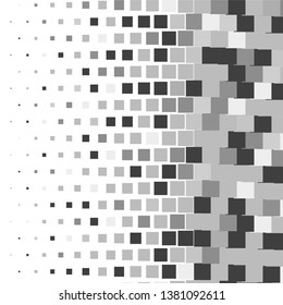 Monochrome geometric vector background. Abstract halftone illustration pattern. Vintage texture