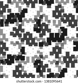 Monochrome geometric vector background. Abstract halftone illustration pattern. Vintage texture