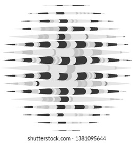 Monochrome geometric vector background. Abstract halftone illustration pattern. Vintage texture