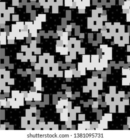 Monochrome geometric vector background. Abstract halftone illustration pattern. Vintage texture