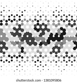 Monochrome geometric vector background. Abstract halftone illustration pattern. Vintage texture