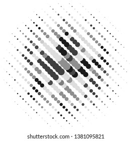 Monochrome geometric vector background. Abstract halftone illustration pattern. Vintage texture
