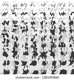 Monochrome geometric vector background. Abstract halftone illustration pattern. Vintage texture