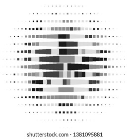 Monochrome geometric vector background. Abstract halftone illustration pattern. Vintage texture