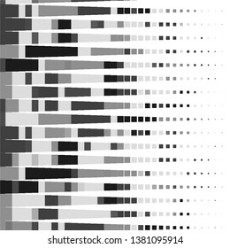 Monochrome geometric vector background. Abstract halftone illustration pattern. Vintage texture