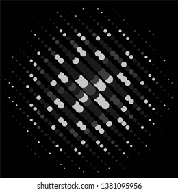 Monochrome geometric vector background. Abstract halftone illustration pattern. Vintage texture