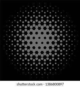 Monochrome geometric vector background. Abstract halftone illustration pattern. Vintage texture