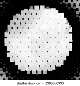 Monochrome geometric vector background. Abstract halftone illustration pattern. Vintage texture